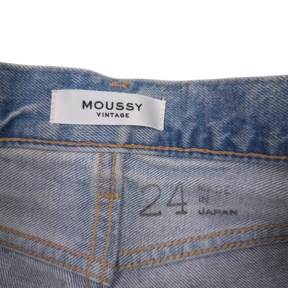 Moussy Vintage May Tapered Jeans Distressed Light Blue Streetwear Casual - Picture 7 of 11